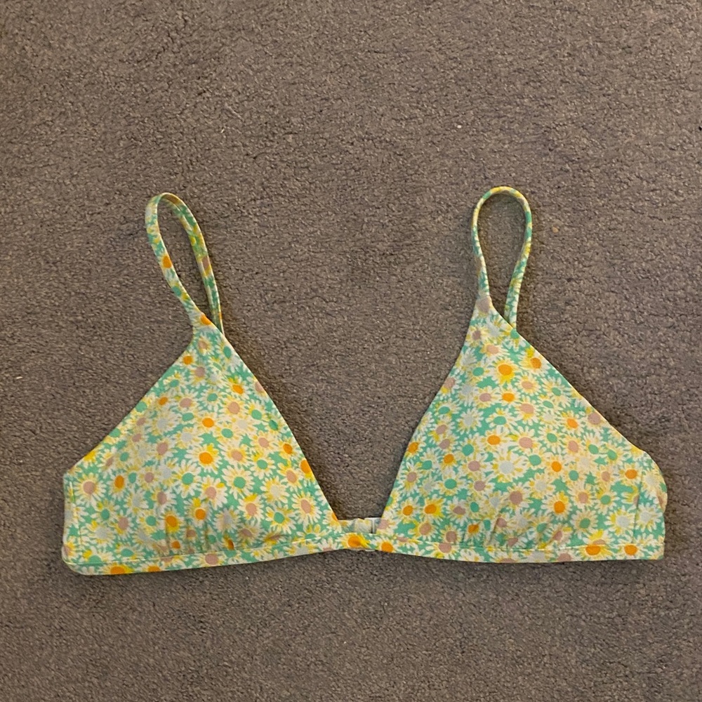 Aerie Daisy Print Triangle Bralette